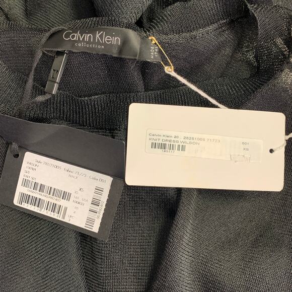 CALVIN KLEIN COLLECTION Size XS Wilson Black Mesh T-Shirt Dress - Picture 15 of 16